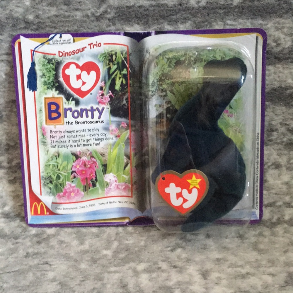 TY Teenie Beanie Babies - Bronty the Brontosaurus.